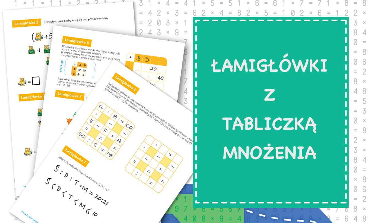Łamigłówki z tabliczką mnożenia dla uczniów klas 3 i starszych